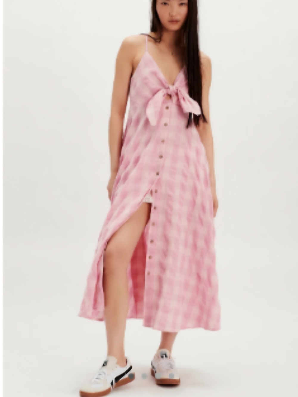 Free People Gingham Cotton Sundress Sz L